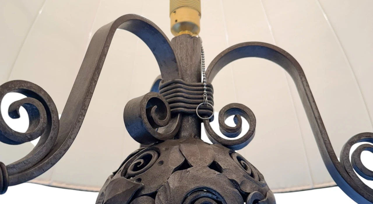 Art Deco Amsterdamse School Floor Lamp by Amsterdamsche Kunstsmederij, 1920s